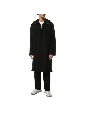 Кашемировое шерстяное пальто Prada черное
