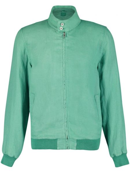 Ľanový ľahká bunda na zips 120% Lino zelená
