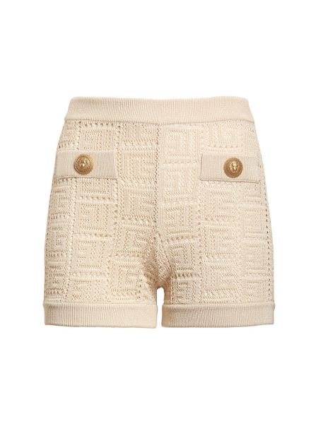 Shorts i viskos Balmain beige