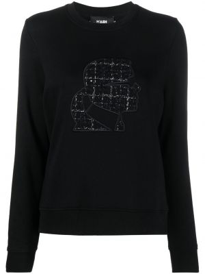 Džemperis apvaliu kaklu Karl Lagerfeld juoda
