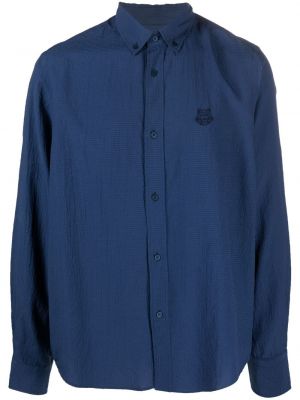 Camisa con bordado a cuadros Kenzo azul