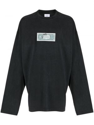 Βαμβακερή μπλούζα με σχέδιο Vetements μαύρο