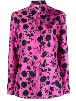Virágos selyem ing nyomtatás Versace