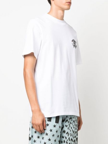 Koszulka w wężowy wzór Roberto Cavalli biała