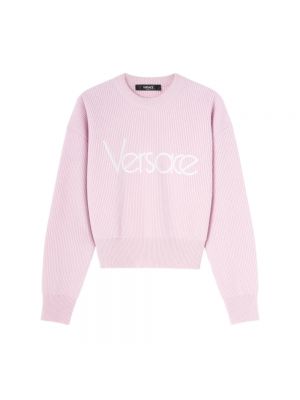 Dzianinowy sweter Versace różowy