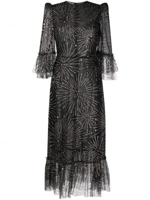 Křišťálové hedvábné koktejlové šaty The Vampire's Wife černé