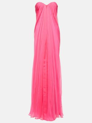 Sifon selyem hosszú ruha Alexander Mcqueen rózsaszín