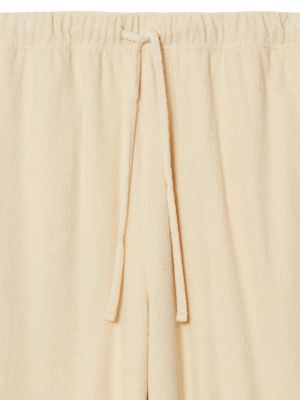 Pantalon droit en coton Burberry blanc