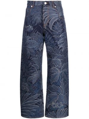 Žakárové voľné džínsy Etro modrá