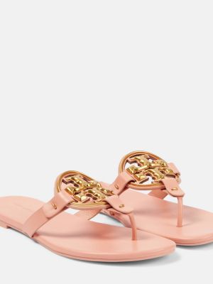Sandalias de cuero Tory Burch rosa