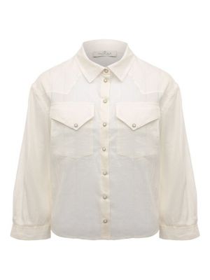 Хлопковая льняная рубашка Panicale белая