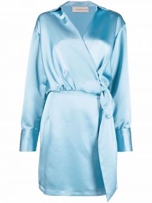 Saténové koktejlové šaty Blanca Vita modré