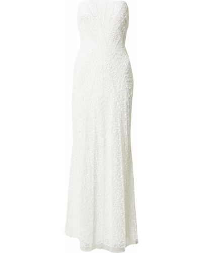 Βραδινό φόρεμα με χάντρες με δαντέλα Lace & Beads λευκό