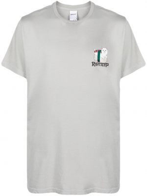 Bavlněné tričko s potiskem Ripndip šedé