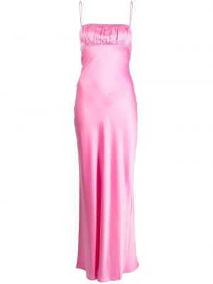 Μεταξωτή βραδινό φόρεμα με κεχριμπάρι Bec + Bridge ροζ