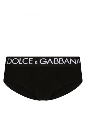 Памучни боксерки с принт Dolce & Gabbana черно