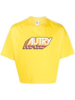 Тениска с принт Autry жълто