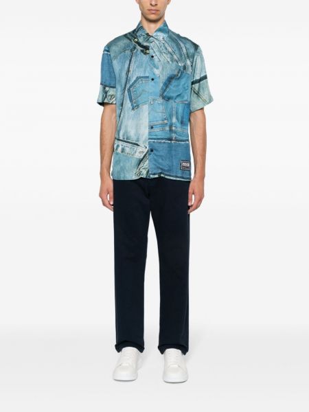 Džinsa krekls ar apdruku Versace Jeans Couture zils