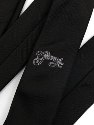 Jedwabny haftowany krawat Givenchy czarny