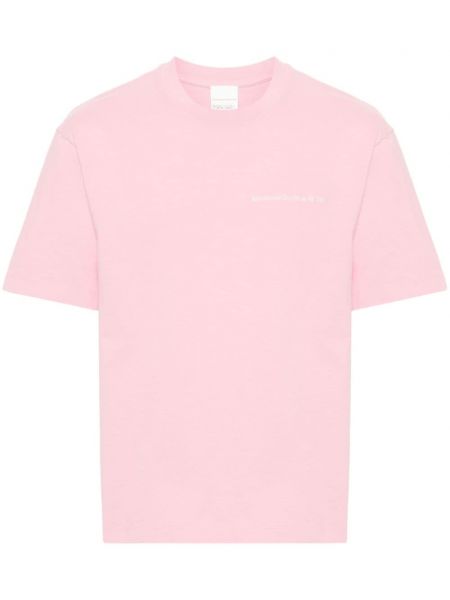 T-shirt brodé en coton Stockholm Surfboard Club rose