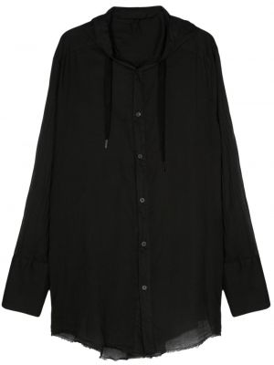 Bombažna srajca s potiskom z abstraktnimi vzorci Masnada črna