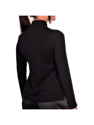 Jersey cuello alto de cachemir de tela jersey con estampado de cachemira Paolo Fiorillo Capri negro