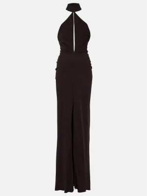 Sukienka długa z dżerseju Tom Ford brązowa