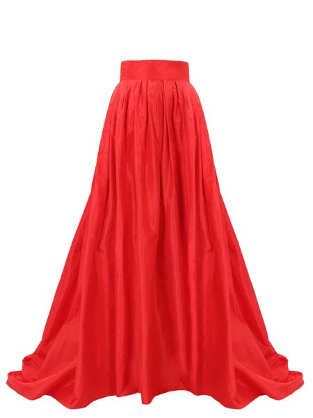 Шелковая длинная юбка Carolina Herrera красная