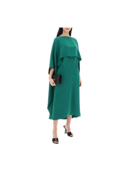 Vestido midi de seda de crepé Valentino Garavani verde