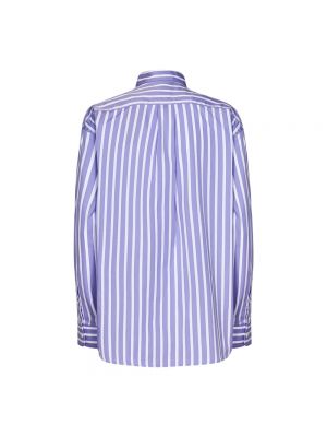Haftowana koszula w paski relaxed fit Polo Ralph Lauren fioletowa
