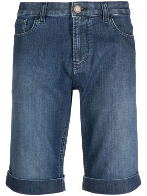 Kratke jeans hlače z nizkim pasom Emporio Armani modra