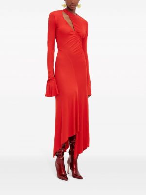 Robe mi-longue asymétrique Victoria Beckham rouge