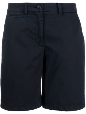 Pantaloni scurți cu broderie din bumbac din lyocell Tommy Hilfiger albastru