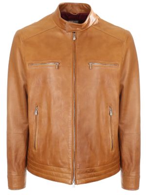 Кожаная куртка Brunello Cucinelli коричневая