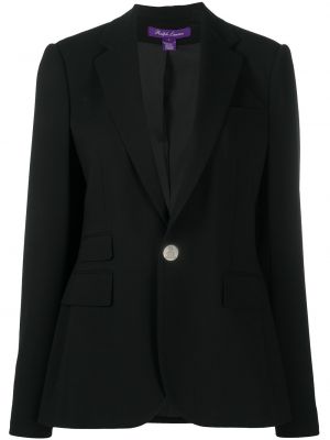 Crepe ull lang blazer Ralph Lauren Collection svart