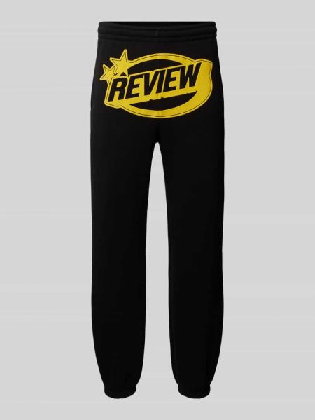 Spodnie sportowe z nadrukiem Review czarne