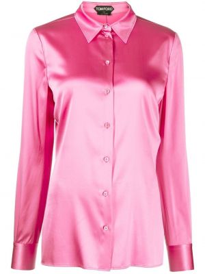 Копринена сатенена риза Tom Ford розово