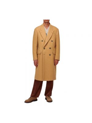 Płaszcz wełniany Fendi brązowy