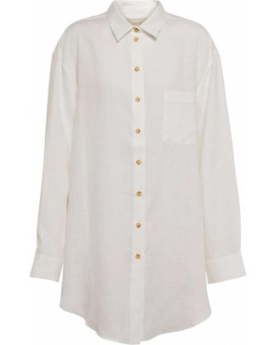 Lněná košile Asceno bílá