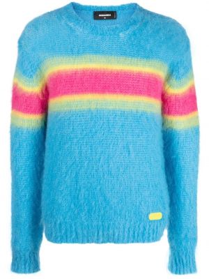 Пуловер на райета с градиентным принтом Dsquared2 синьо