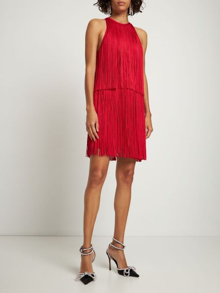 Sukienka mini bez rękawów Hervé Léger czerwona