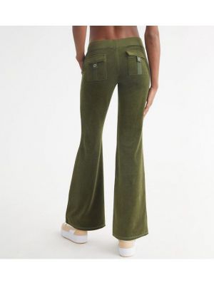 Спортивные штаны с низкой талией с карманами Juicy Couture зеленые