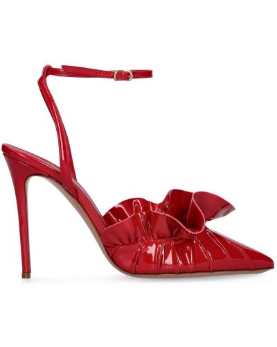 Кожени полуотворени обувки от лакирана кожа Andrea Wazen червено