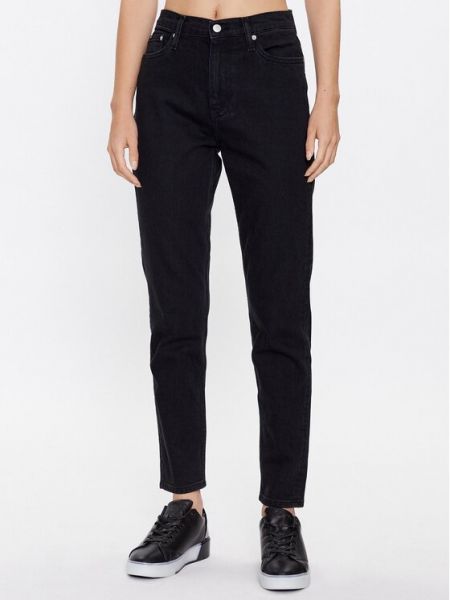 Džíny s klučičím střihem Calvin Klein Jeans černé