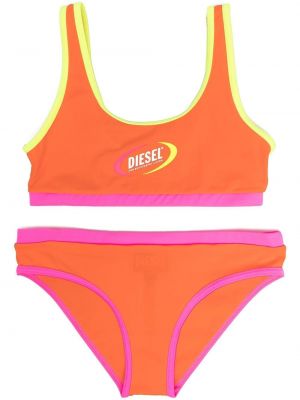 Trykt tankini for jenter Diesel Kids oransje