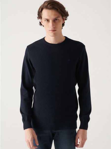 Pamučni džemper Avva plava