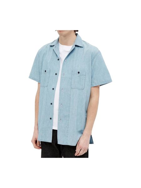 Camisa de algodón Saint Laurent azul