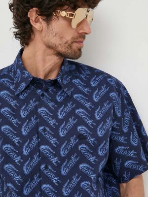 Pamučna košulja bootcut Lacoste plava