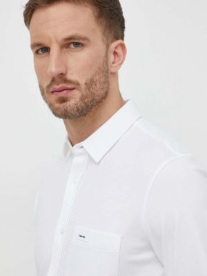 Pamučna košulja slim fit Calvin Klein bijela