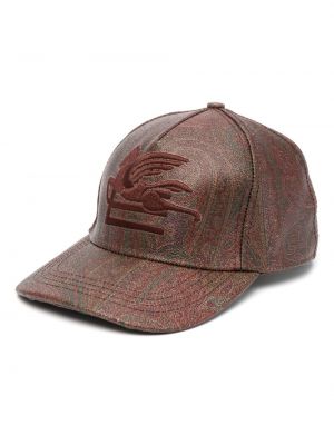 Raštuotas kepurė su snapeliu su paisley raštu Etro ruda